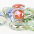 17-19mm 28-32mm colorful transparent flat back craft bead glass marble for fishbowl gravel