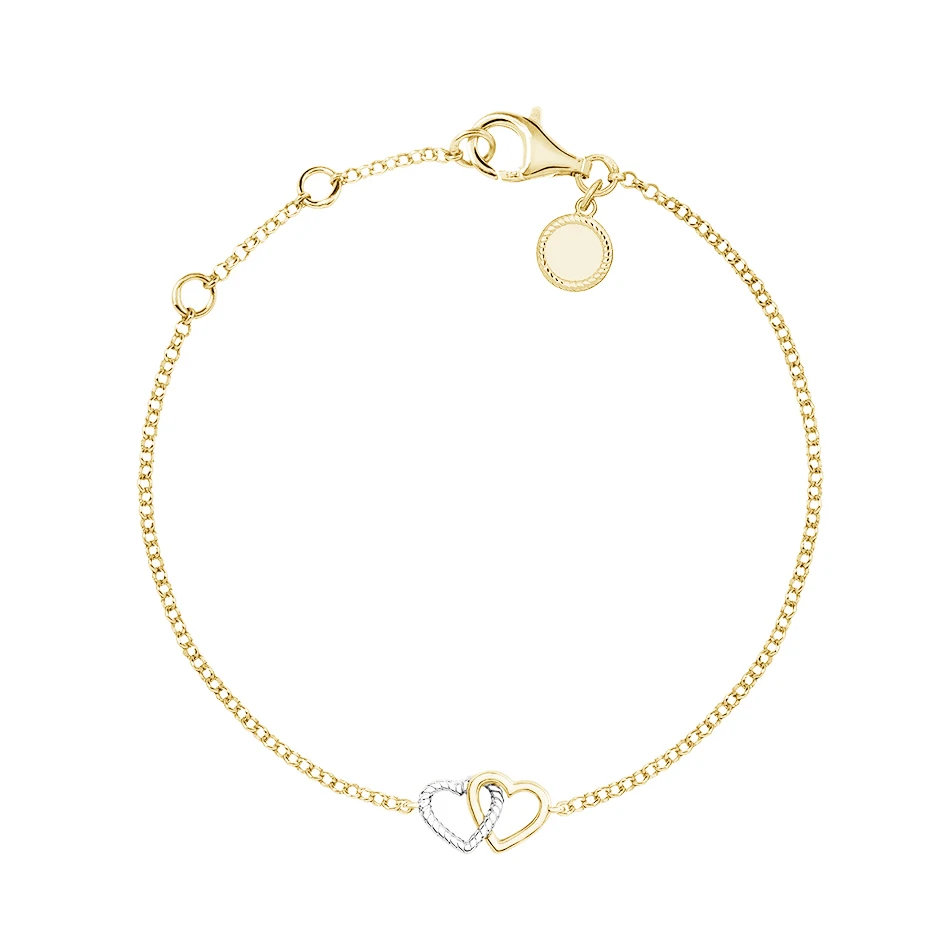 Wholesale Luxury Band 925 Sterling Silver Gold Plated Double Heart Bracelet, Customized color
Wholesale Luxury Band 925 Sterling Silver Gold Plated Double Heart Bracelet, Customized color
