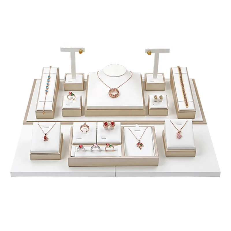 Sundo wholesale custom logo luxury MDF white pu leather jewelry display set for jewellery shop, White or custom
Sundo wholesale custom logo luxury MDF white pu leather jewelry display set for jewellery shop, White or custom