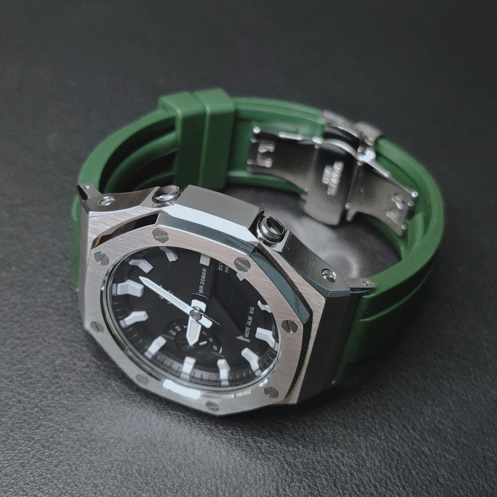 GA2100 GA2110 mod kit Metal Bezel Watch band belt With Adapter and Fluorine Watch Resin Strap Band and Watch Case
GA2100 GA2110 mod kit Metal Bezel Watch band belt With Adapter and Fluorine Watch Resin Strap Band and Watch Case