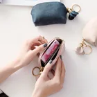 Cute PU Leather Mini Wallet Women Key Chain Coin Purse 2020