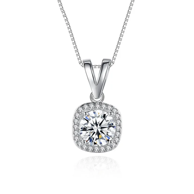Moissanite diamond 925 silver necklace fashion pendant Korean pendant niche small fresh and versatile, Picture
Moissanite diamond 925 silver necklace fashion pendant Korean pendant niche small fresh and versatile, Picture