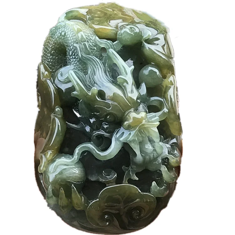 Natural jade ice glutinous type Kowloon protector pendant A cargo dragon brand Guan Gong Guanyin landscape brand pendant, Green
Natural jade ice glutinous type Kowloon protector pendant A cargo dragon brand Guan Gong Guanyin landscape brand pendant, Green