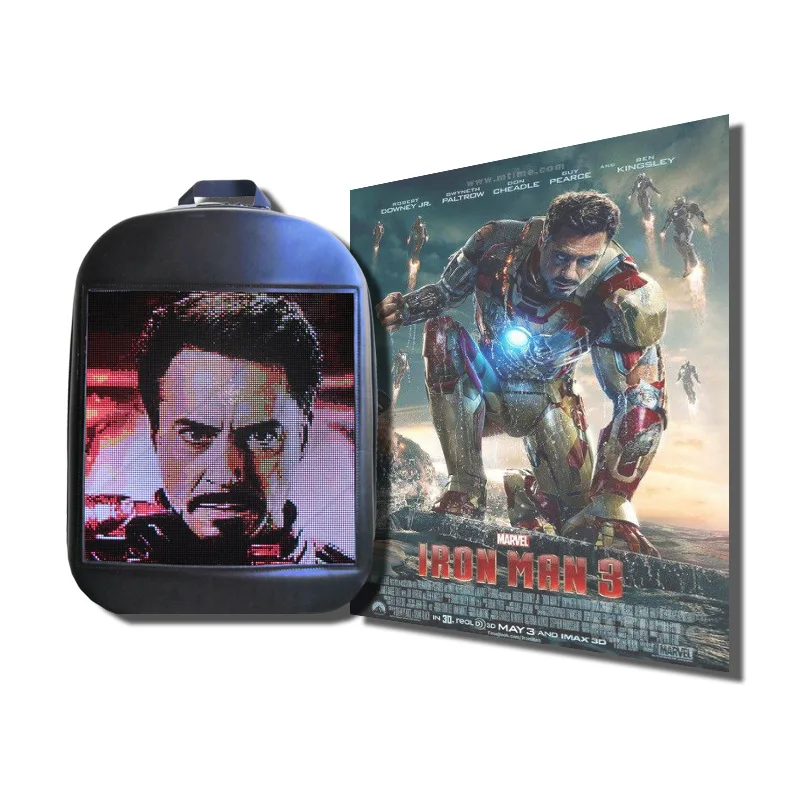 Newest 128*128 WIFI Mobile Control Smart Student HD LED Backpack 3D Led Advertising Bags With 32*32 CM Big Display Screen, Black
Newest 128*128 WIFI Mobile Control Smart Student HD LED Backpack 3D Led Advertising Bags With 32*32 CM Big Display Screen, Black