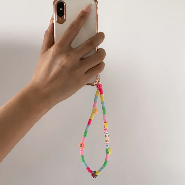 03BC117 European and American Accessories Soft Ceramic Fruit Tassel Mobile Phone Chain Letter Pearl Beaded Phone Chain, Customized color
03BC117 European and American Accessories Soft Ceramic Fruit Tassel Mobile Phone Chain Letter Pearl Beaded Phone Chain, Customized color