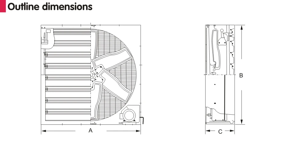 Mounted Cabinet Exhaust Fan, 220V, 380V, Wall - detail 4