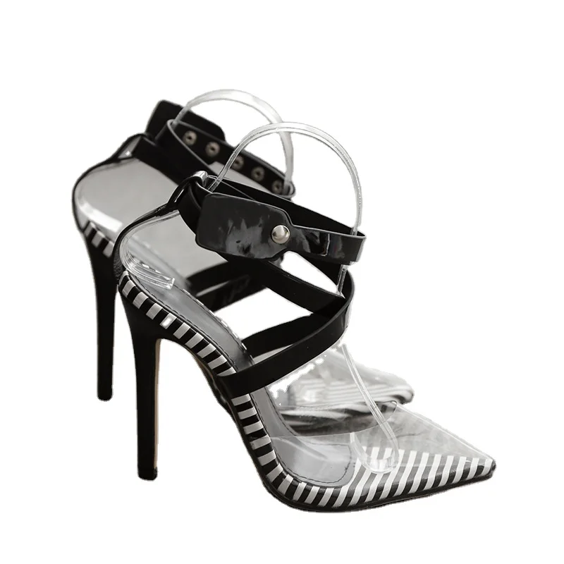 Custom Logo Sexy Ladies Roman Shoes Color Matching Pointed Transparent Cross Strap Buckle Stiletto Women Summer Sandals
Custom Logo Sexy Ladies Roman Shoes Color Matching Pointed Transparent Cross Strap Buckle Stiletto Women Summer Sandals
