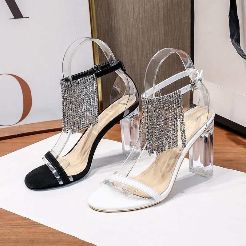 Sexy fashion fringed open-toe high-heeled rhinestone sandals transparentes shoes ladies sandals, Picture shows 
Sexy fashion fringed open-toe high-heeled rhinestone sandals transparentes shoes ladies sandals, Picture shows