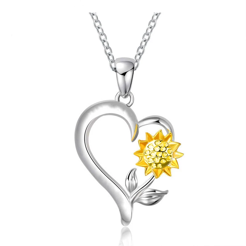 Rose Valley Sunflower Heart Necklace Hot Selling Jewelry Pendant Gold plated Two Tone Jewel Fashion Gift For Lover YN007
Rose Valley Sunflower Heart Necklace Hot Selling Jewelry Pendant Gold plated Two Tone Jewel Fashion Gift For Lover YN007