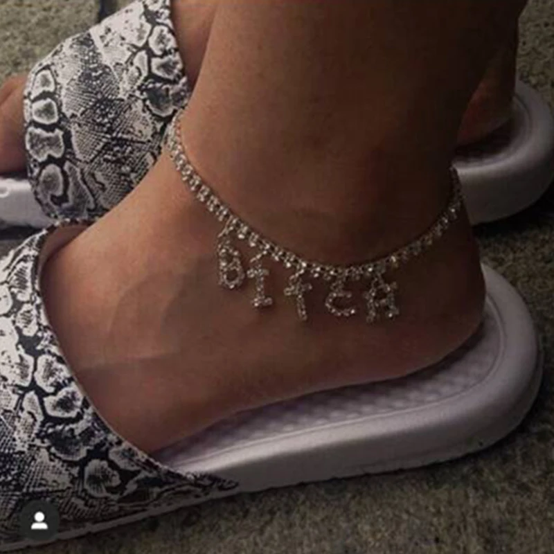 Women Letter NASTY BITCH ANGEL Crystal Ankle Bracelet Bohemian Gold Foot Beach Party Club Anklet Fashion Barefoot Chain Jewelry
Women Letter NASTY BITCH ANGEL Crystal Ankle Bracelet Bohemian Gold Foot Beach Party Club Anklet Fashion Barefoot Chain Jewelry
