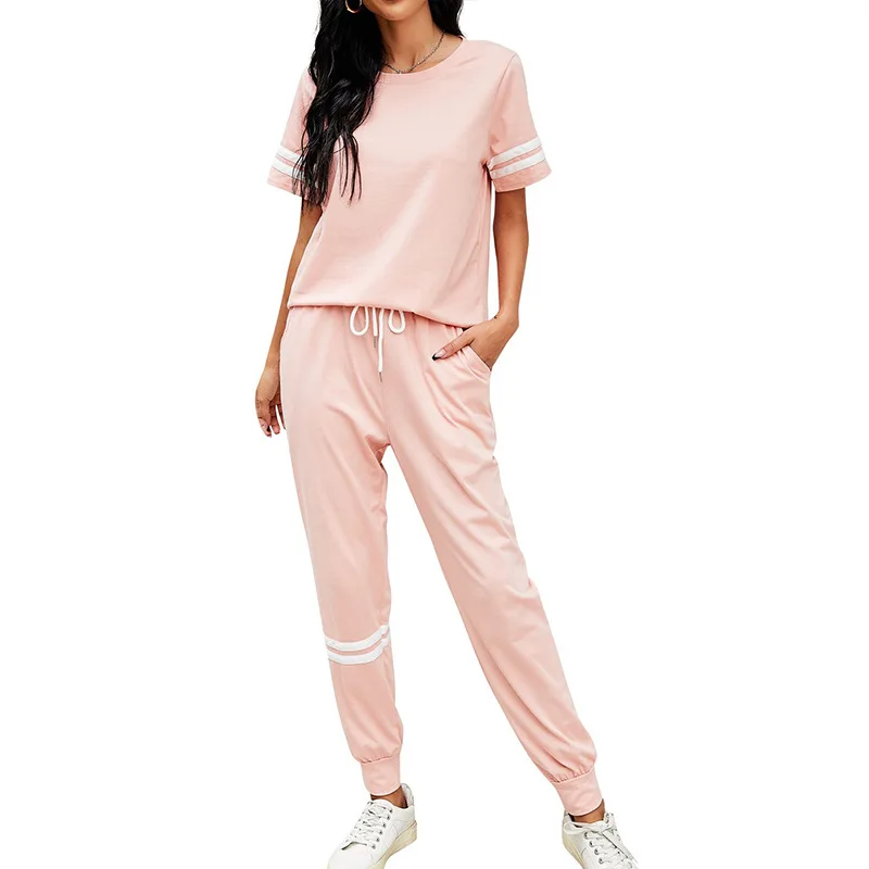 Amazon's new spring and summer 2021 striped short-sleeved shirt two pieces jogging suit, As picture
Amazon's new spring and summer 2021 striped short-sleeved shirt two pieces jogging suit, As picture