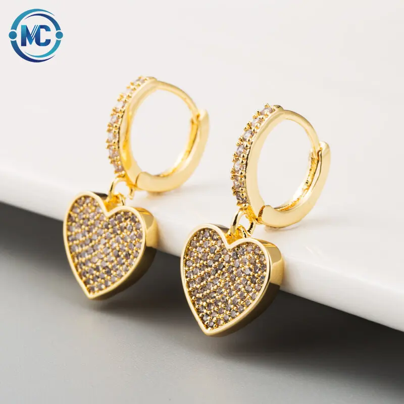 2021 High Quality Cubic Zircon Hoop Earrings 18K Real Gold Crystal Heart Drop Earrings Women Jewelry
2021 High Quality Cubic Zircon Hoop Earrings 18K Real Gold Crystal Heart Drop Earrings Women Jewelry