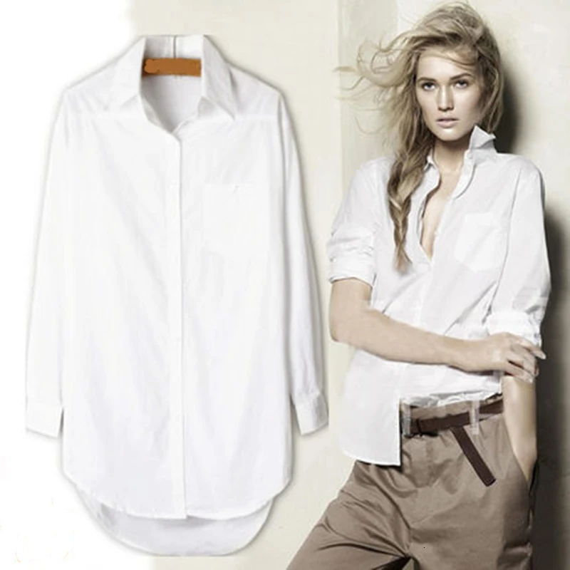 Long Women White Shirt Office Ladies 100% Shirts Casual Cotton Blouse Fashion Blusas Femininas
Long Women White Shirt Office Ladies 100% Shirts Casual Cotton Blouse Fashion Blusas Femininas