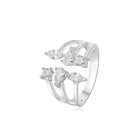 Hot selling bridal jewelry sterling silver ring engagement ring 925 silver CZ open ring