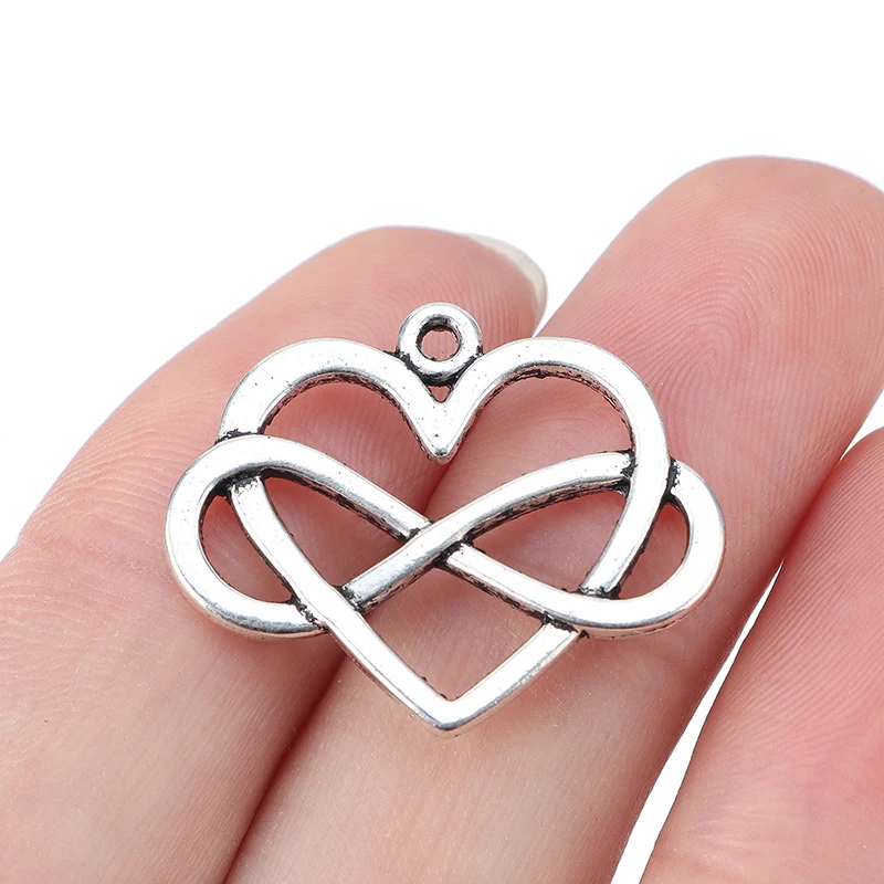 Infinity Heart Antique Silver Charms Pendants 2 Sided for DIY Jewelry Making Accessories
Infinity Heart Antique Silver Charms Pendants 2 Sided for DIY Jewelry Making Accessories