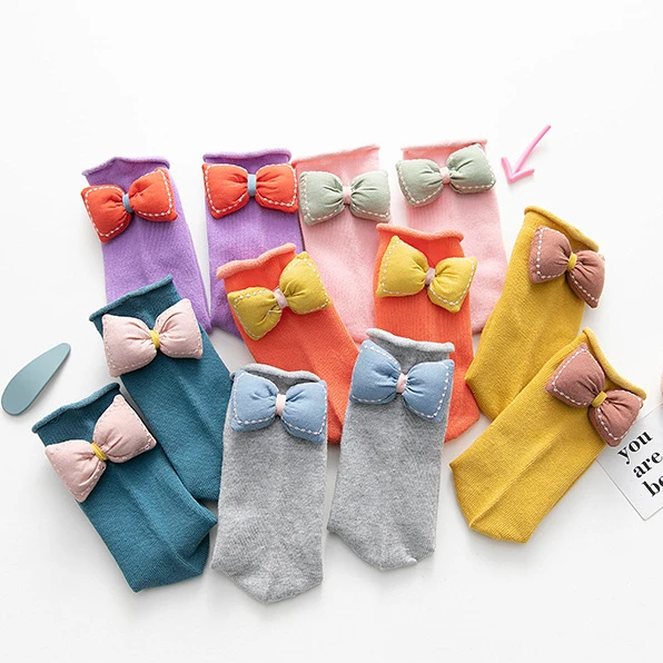 2021 summer Korean style children cotton tube socks with 3d bow knot cute baby girls socks
2021 summer Korean style children cotton tube socks with 3d bow knot cute baby girls socks