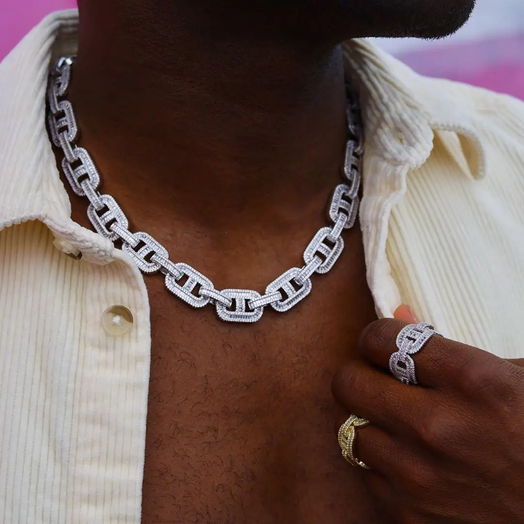 Rhodium plated Iced out bling rectangle cz chain ice hip hop ice men necklace in stock
Rhodium plated Iced out bling rectangle cz chain ice hip hop ice men necklace in stock