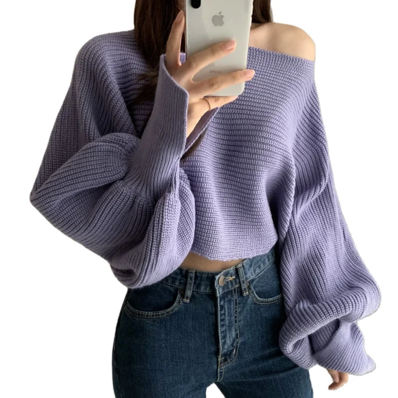 New Women'S Autumn Sweater Candy Color One-Way Neck Fluffy Sweater Contrast Color Split Lantern Sleeve Pullover Crop Sweater, White, pink, purple
New Women'S Autumn Sweater Candy Color One-Way Neck Fluffy Sweater Contrast Color Split Lantern Sleeve Pullover Crop Sweater, White, pink, purple