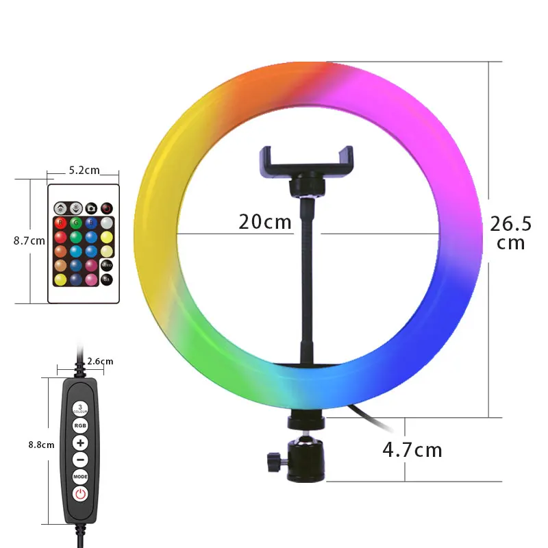 New Arrival 10 Inch Selfie Ring Light Photography Makeup With RGB Camera Remote Control Ring Light
New Arrival 10 Inch Selfie Ring Light Photography Makeup With RGB Camera Remote Control Ring Light