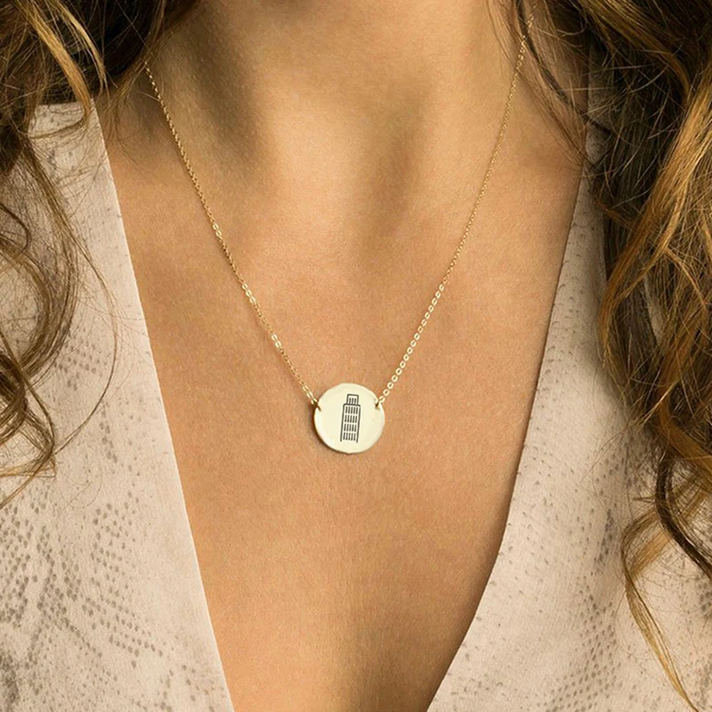 15mm Blank Disc Engraved Custom Jewelry Stainless Steel Charms Necklaces 14K Gold Plated Travel Theme Jewelry Choker for women
15mm Blank Disc Engraved Custom Jewelry Stainless Steel Charms Necklaces 14K Gold Plated Travel Theme Jewelry Choker for women