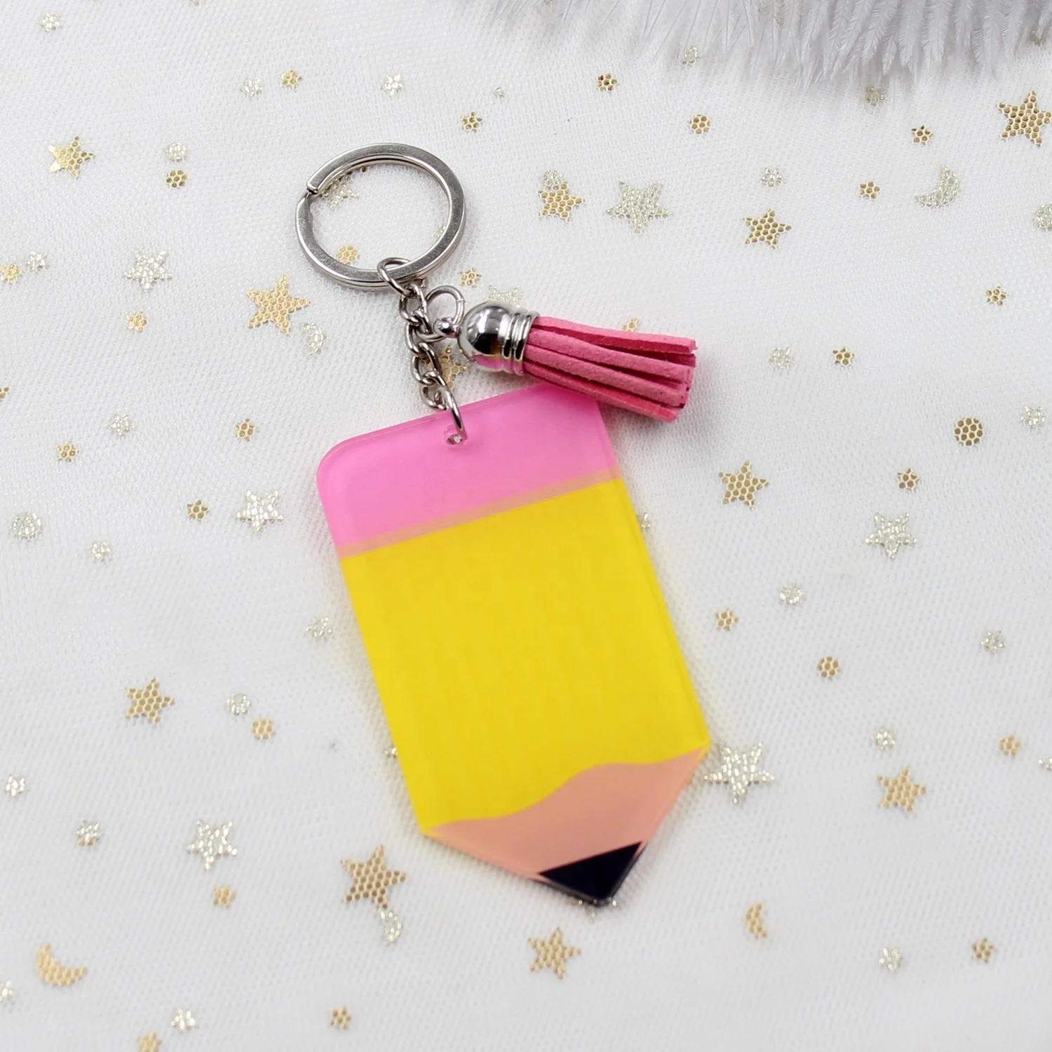 KHS032KC036 Teacher Name Acrylic Pencil Keychain With Tassels Tutor Educator Custom Acrylic Keychain
KHS032KC036 Teacher Name Acrylic Pencil Keychain With Tassels Tutor Educator Custom Acrylic Keychain