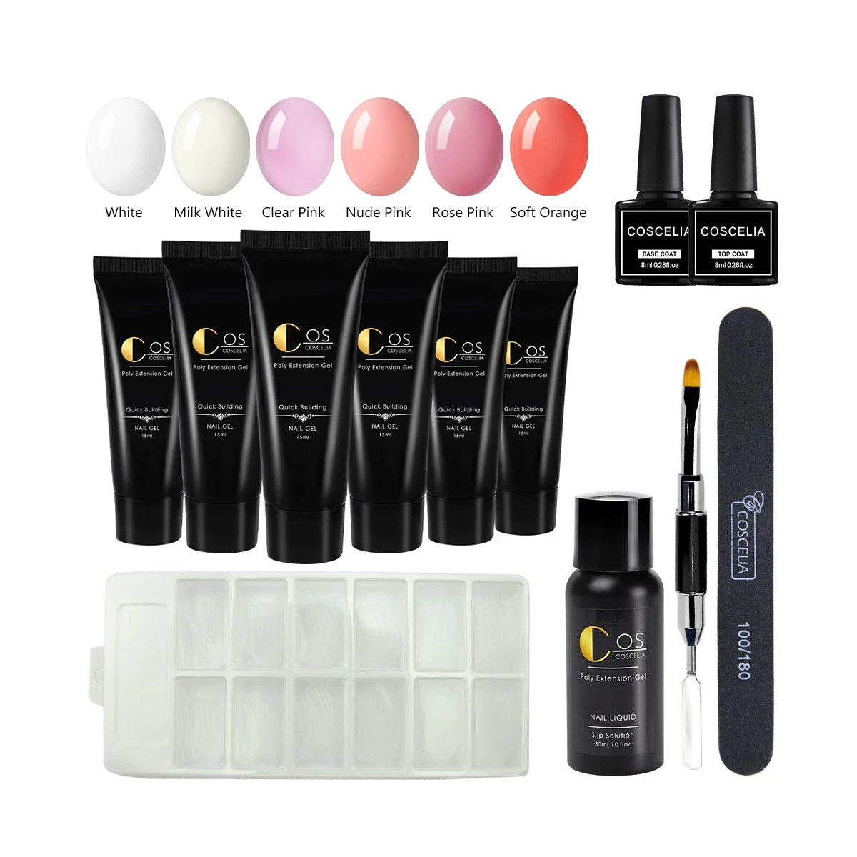 COSCELIA Six colors poly gel extension set nail extension supplies kit for sale, 6 colors
COSCELIA Six colors poly gel extension set nail extension supplies kit for sale, 6 colors