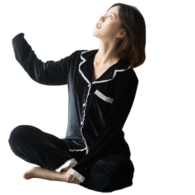 2021 New Spring And Autumn Gold Velvet Lace Cardigan Sexy Long-sleeved Home Service Two-piece Women's Pajamas, Shown
2021 New Spring And Autumn Gold Velvet Lace Cardigan Sexy Long-sleeved Home Service Two-piece Women's Pajamas, Shown