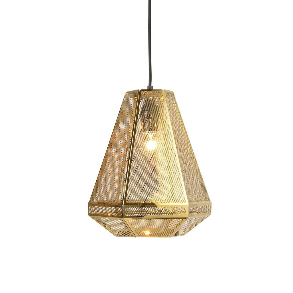 Nordic modern industrial stainless steel diamondshape pendant light led