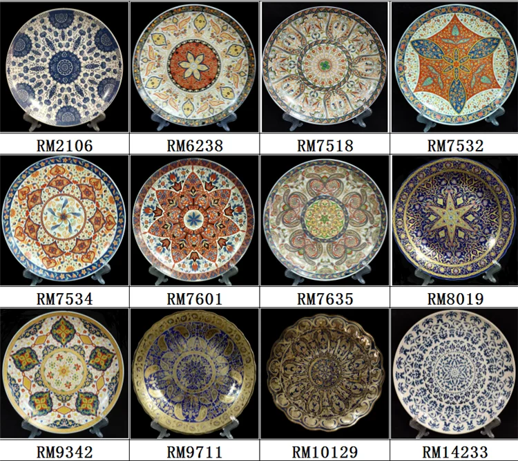 Food safe luxury 14inch Large Serving plate, Party ceramic Fruit Dishes for restaurant for Muslim