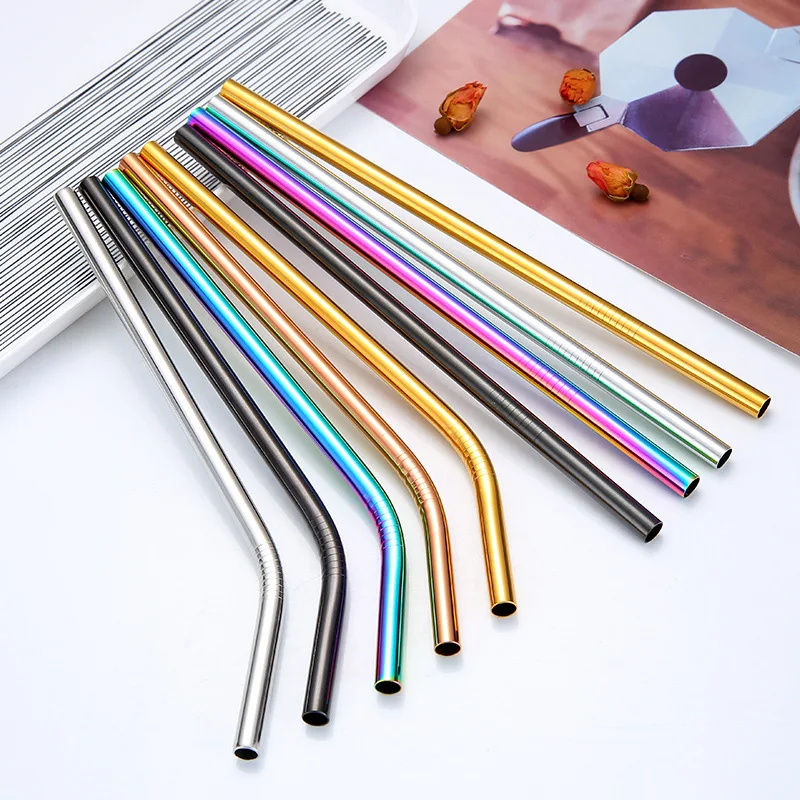 Food Grade Reusable Stainless Steel Drinking Metal 8mm Straws Eco 
Food Grade Reusable Stainless Steel Drinking Metal 8mm Straws Eco