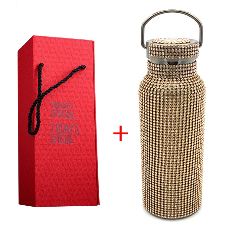 500ml Fashion Rhinestone Stainless Steel Water Bottle Thermos Mug With Smart Temperature Display Lid gold Silver Gift Cup women
500ml Fashion Rhinestone Stainless Steel Water Bottle Thermos Mug With Smart Temperature Display Lid gold Silver Gift Cup women