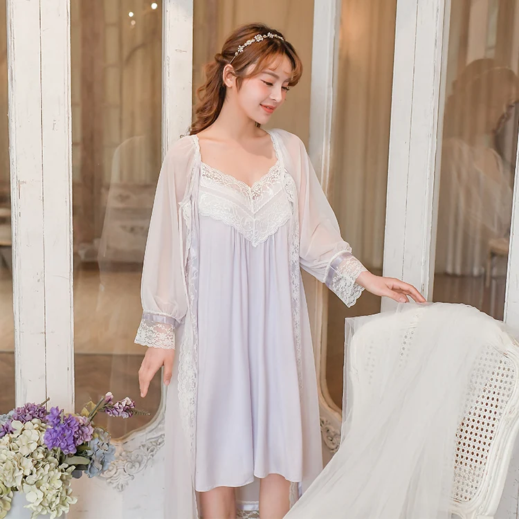 Women Two-piece Style Lace Sweet Nightgown Sleepwear Girls Princess Elegant Homewear, Pink, blue,light purple
Women Two-piece Style Lace Sweet Nightgown Sleepwear Girls Princess Elegant Homewear, Pink, blue,light purple