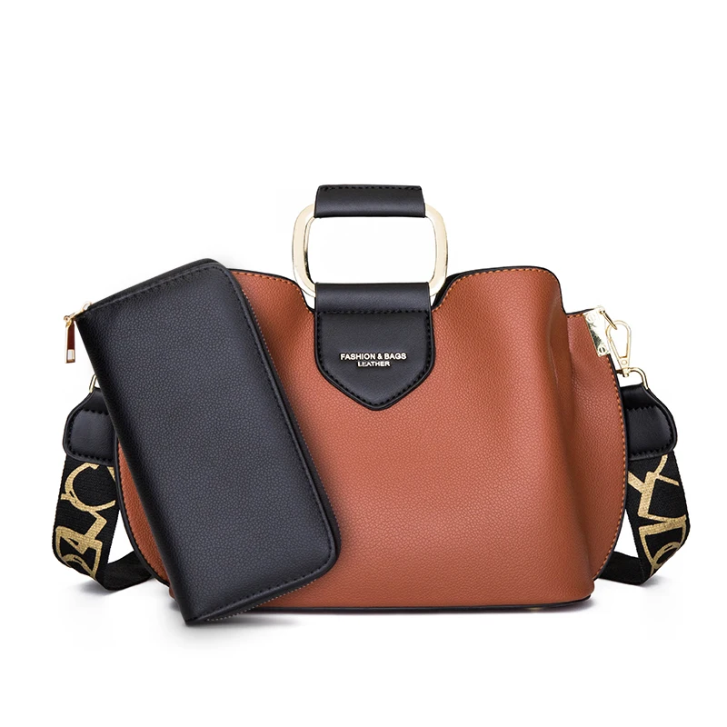 Wholesale large capacity ladies 2 in 1 handbag set PU leather women handbags with wallets for ladies, 25*11.5*19.5cm(handbag)
Wholesale large capacity ladies 2 in 1 handbag set PU leather women handbags with wallets for ladies, 25*11.5*19.5cm(handbag)