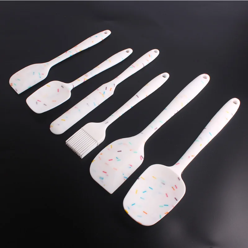 Hot Sales Heat Resistant Non Stick 6Pcs Confetti Silicone Spatula Set For Cooking Baking and Mixing, Custom pantone colors
Hot Sales Heat Resistant Non Stick 6Pcs Confetti Silicone Spatula Set For Cooking Baking and Mixing, Custom pantone colors