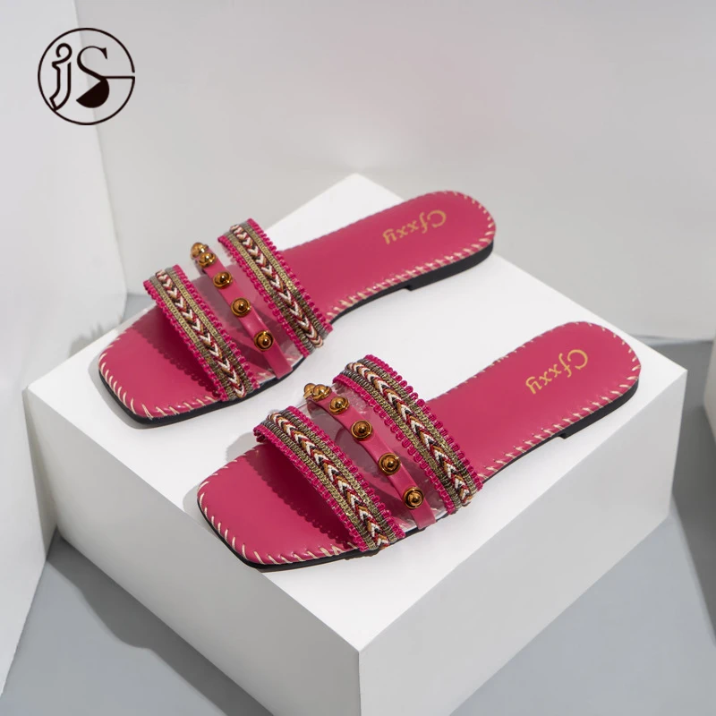 New design Rivet transparent style fashion lady slippers Embroidered style lady slippers Women wearing slippers, Picture
New design Rivet transparent style fashion lady slippers Embroidered style lady slippers Women wearing slippers, Picture
