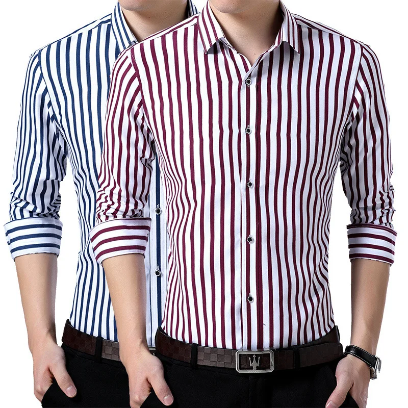 Fashion Slim Fit Smart Casual Striped Shirts for Men Formal Business Shirt, Red, blue
Fashion Slim Fit Smart Casual Striped Shirts for Men Formal Business Shirt, Red, blue