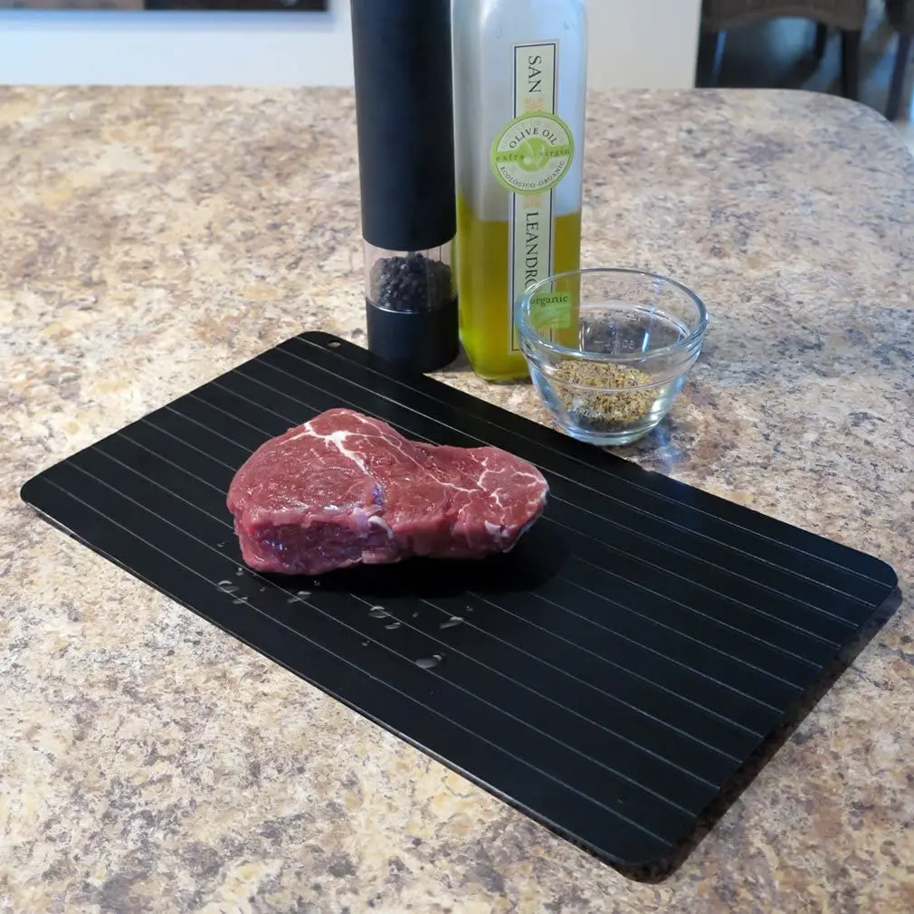 Large Quick Miracle Non Stick Fast Thaw Defrost Frozen Food Meat Defrosting Tray Pad