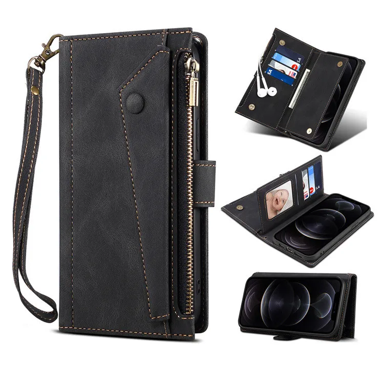 Premium Zipper Wallet Leather Case For iPhone 13 Pro max 12 12 pro x xs max 11 pro Crossbody Flip Stand Phone Cover
Premium Zipper Wallet Leather Case For iPhone 13 Pro max 12 12 pro x xs max 11 pro Crossbody Flip Stand Phone Cover