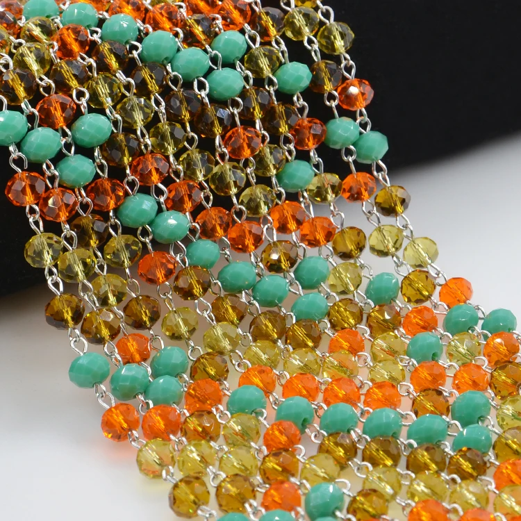 Fashion multi-colors handmade silver stainless steel wire wrapped crystal bead rosary chain for necklace
Fashion multi-colors handmade silver stainless steel wire wrapped crystal bead rosary chain for necklace