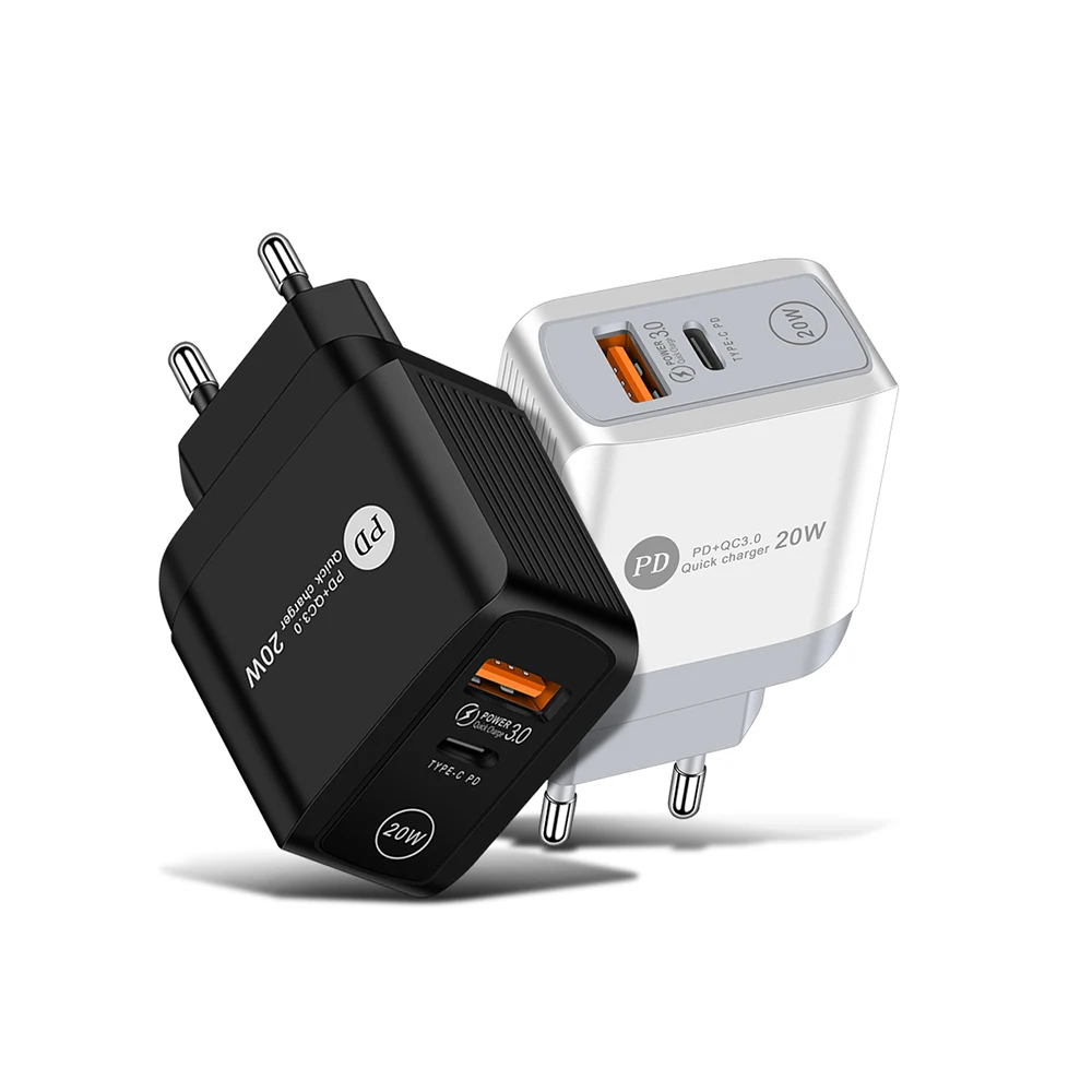 factory wholesaler 2 in 1 USB Type-C Charger 20W Quick Charge 3.0 PD Fast Charger high speed for iphone EU US UK Power Adapter, Black white
factory wholesaler 2 in 1 USB Type-C Charger 20W Quick Charge 3.0 PD Fast Charger high speed for iphone EU US UK Power Adapter, Black white