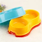 2019 high quality and plastic bone type double bowl pet bowl for pet
