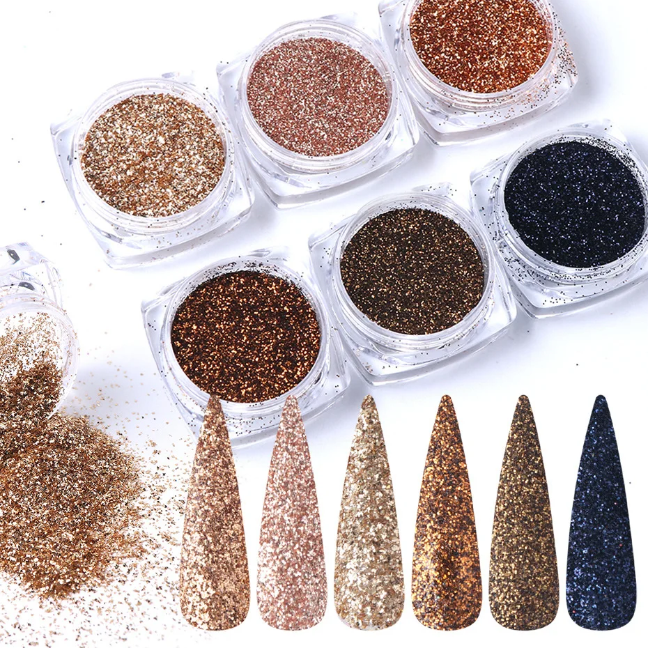 6pcs Nail Glitter Rose Gold Colors Sandy Powder Shiny Luxury Sparkles Nail Art Sequins Pigment Flakes Dust 3D Decorations
6pcs Nail Glitter Rose Gold Colors Sandy Powder Shiny Luxury Sparkles Nail Art Sequins Pigment Flakes Dust 3D Decorations