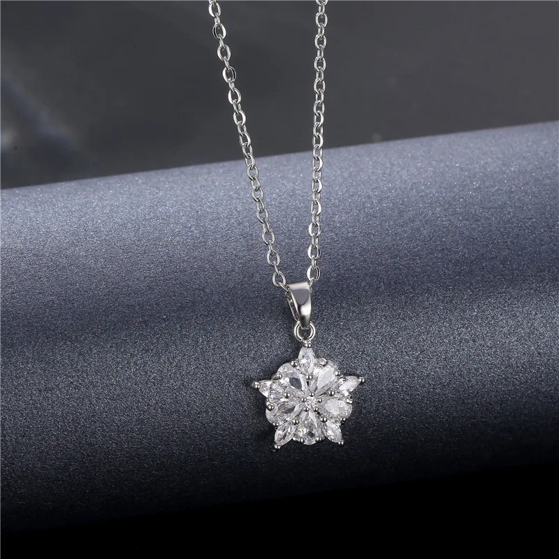 Simple Stainless Steel Chain Crystal Necklace Stainless Steel Cubic Zirconia Flower Necklace For Women
Simple Stainless Steel Chain Crystal Necklace Stainless Steel Cubic Zirconia Flower Necklace For Women