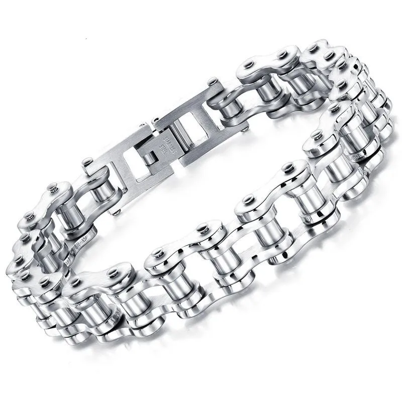 Punk Jewelry Titanium Steel Bracelet Bangle Biker Bicycle Motorcycle Chain Bracelet Bangle For Men
Punk Jewelry Titanium Steel Bracelet Bangle Biker Bicycle Motorcycle Chain Bracelet Bangle For Men
