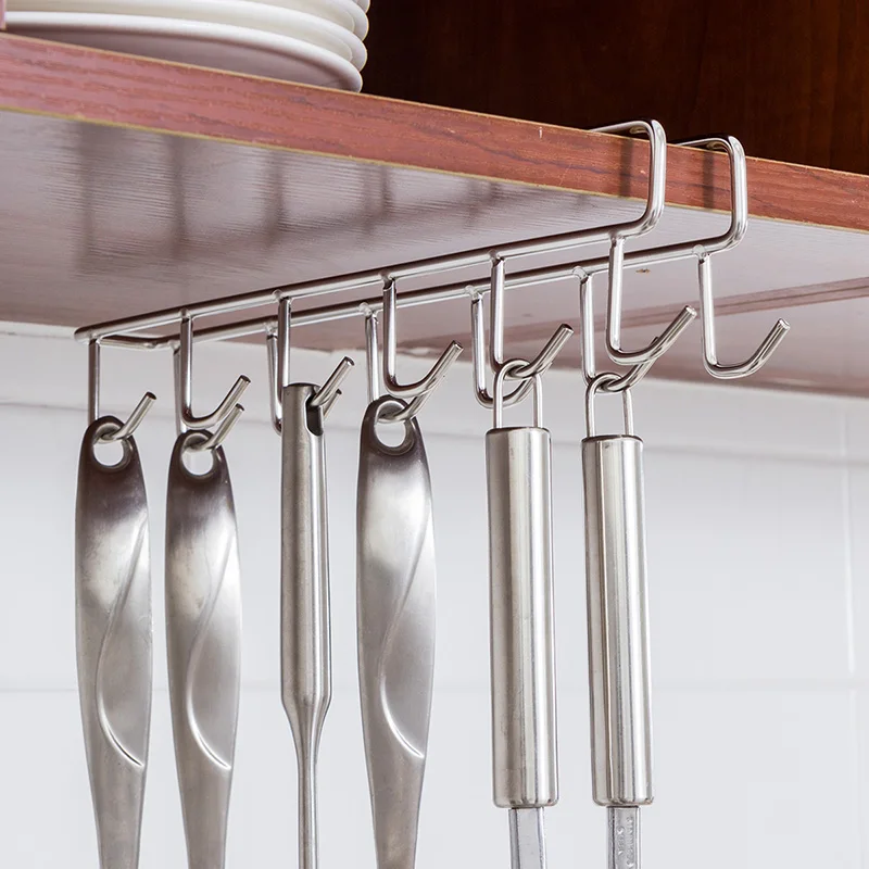 New design modern 201 stainless steel cabinet storage rack hook display rack cabinet under hanger hook
New design modern 201 stainless steel cabinet storage rack hook display rack cabinet under hanger hook