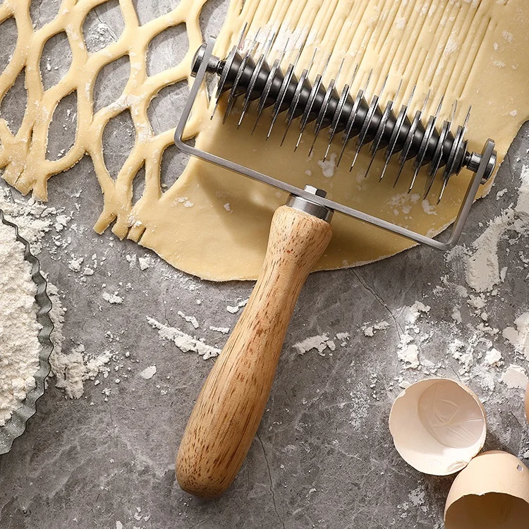 Popular food grade stainless steel kitchen baking tool stainless steel dough bread lattice roller cutter
Popular food grade stainless steel kitchen baking tool stainless steel dough bread lattice roller cutter