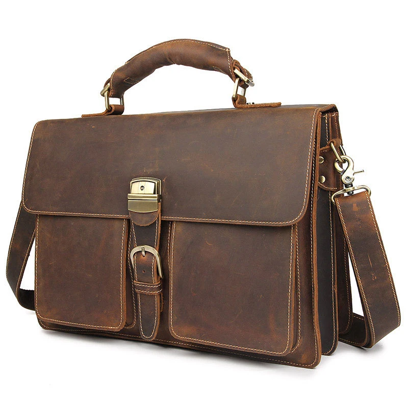Hot Sale Fashion Vintage Crazy Horse Leather men Briefcase Business Laptop handbag
Hot Sale Fashion Vintage Crazy Horse Leather men Briefcase Business Laptop handbag