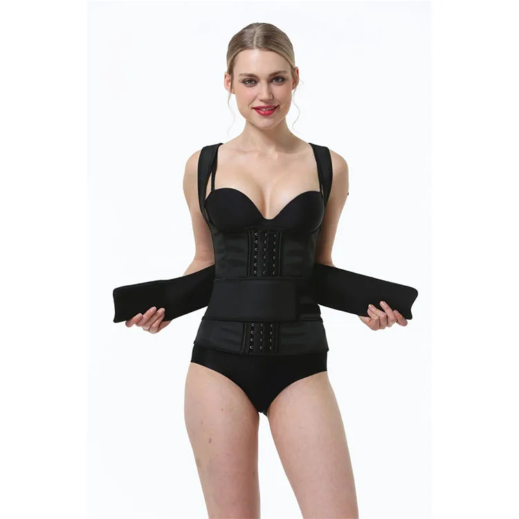 Latex Waist Trainer Body Shaper Adjustable Hooks Compression Double Belts Djustable Weight Vest 2021 Black Customize Corsets, Multi color
Latex Waist Trainer Body Shaper Adjustable Hooks Compression Double Belts Djustable Weight Vest 2021 Black Customize Corsets, Multi color