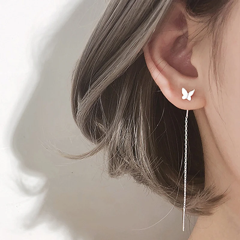 Long Tassel Butterfly Drop Earrings Silver Color 2021 Fashion Hanging Women Earrings Summer Jewelry Girls Party Gift, Photo
Long Tassel Butterfly Drop Earrings Silver Color 2021 Fashion Hanging Women Earrings Summer Jewelry Girls Party Gift, Photo