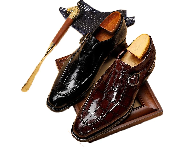 Men's single shoes autumn and winter new fashion men's monk square toe men's shoes buckle dress shoes, Black brown
Men's single shoes autumn and winter new fashion men's monk square toe men's shoes buckle dress shoes, Black brown